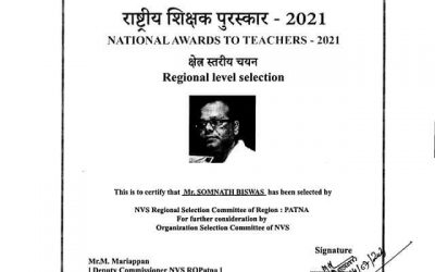 Best Teacher  National Award- 2021